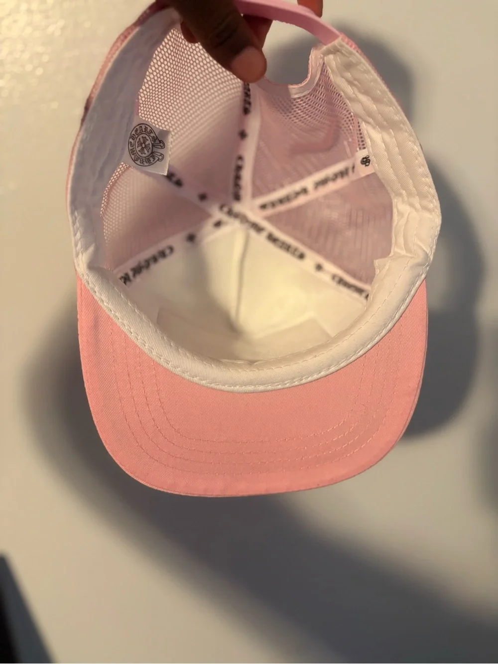 Chrome Hearts Pink & White Kids Trucker Cap